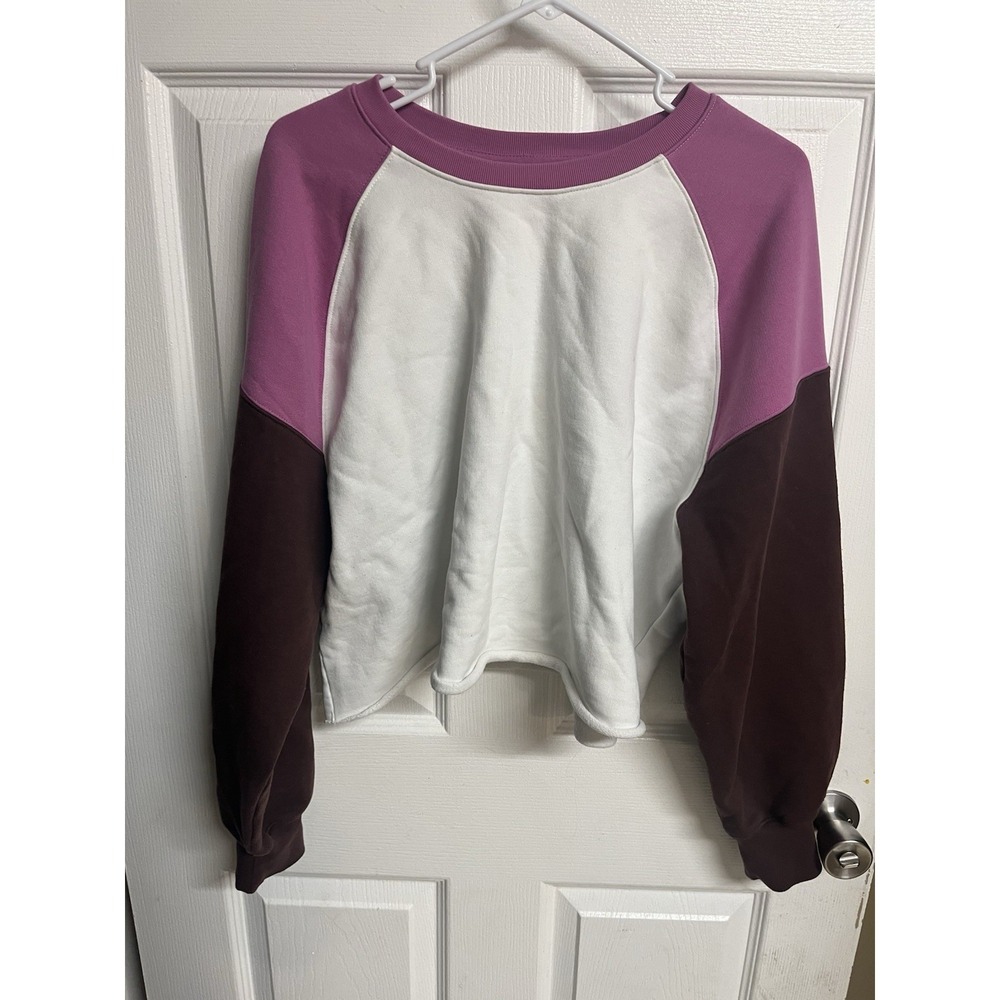 Levi's Gold Tab Women's Colorblock Pullover Sweatshirt XL White Purple Brown
